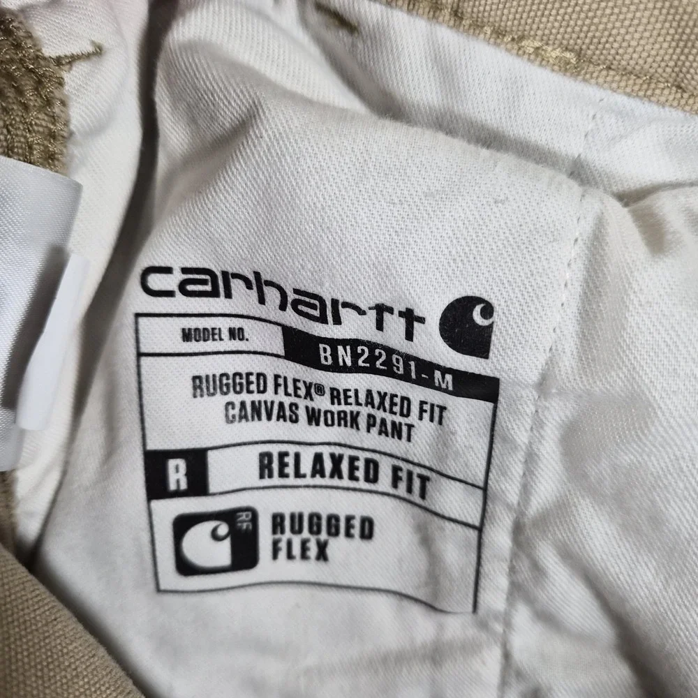 Carhartt Rugged Flex Relaxed Fit Canvas Work Pants Men's 32x30 Tan Workwear